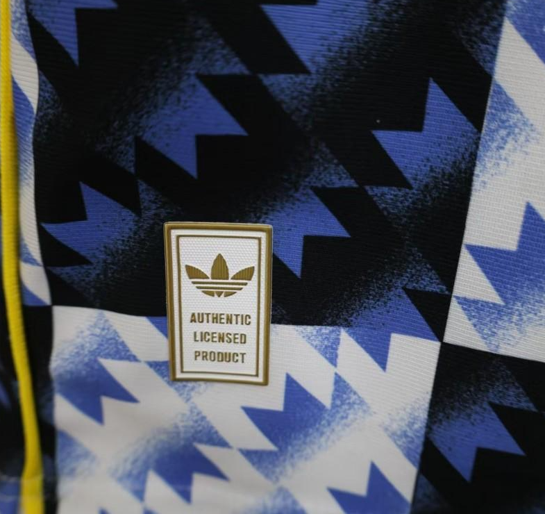 25/26 Player Version Manchester United Blue and Black with Checkerboard Houndstooth Pattern Jersey - Image 6