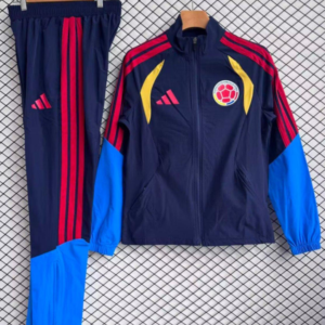 25/26 Colombia Navy with Red Full zipper Jacket Tracksuit+ long pants