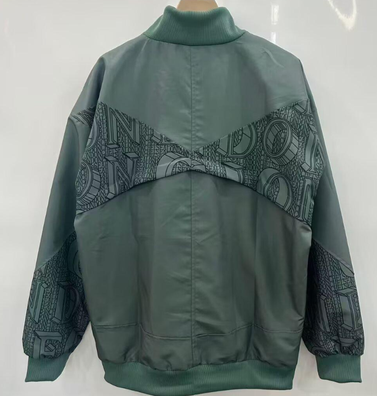 25/26 Chelsea FC Green with All-Over London Text Pattern Full Zipper Windbreaker - Image 4