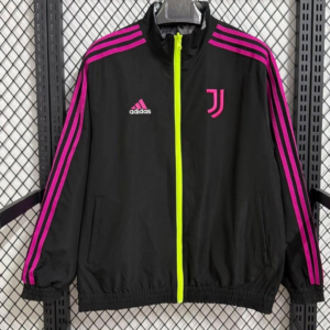 25/26 Juventus Black/Purple Full Zipper Windbreaker