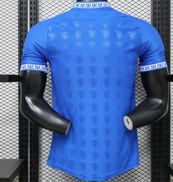 Player Version 26/27 Manchester United Blue with All-Over Devil Jacquard Pattern Jersey - Image 3