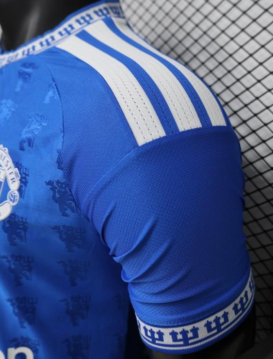 Player Version 26/27 Manchester United Blue with All-Over Devil Jacquard Pattern Jersey - Image 7