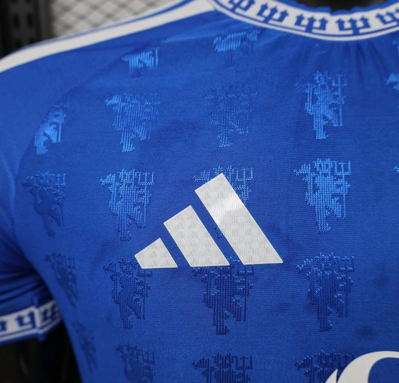 Player Version 26/27 Manchester United Blue with All-Over Devil Jacquard Pattern Jersey - Image 8