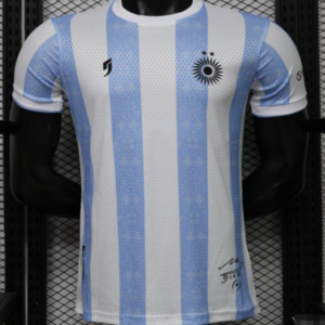 Player Version 2027 Argentina Home White & Light Blue Stripe Maradona Tribute Jersey