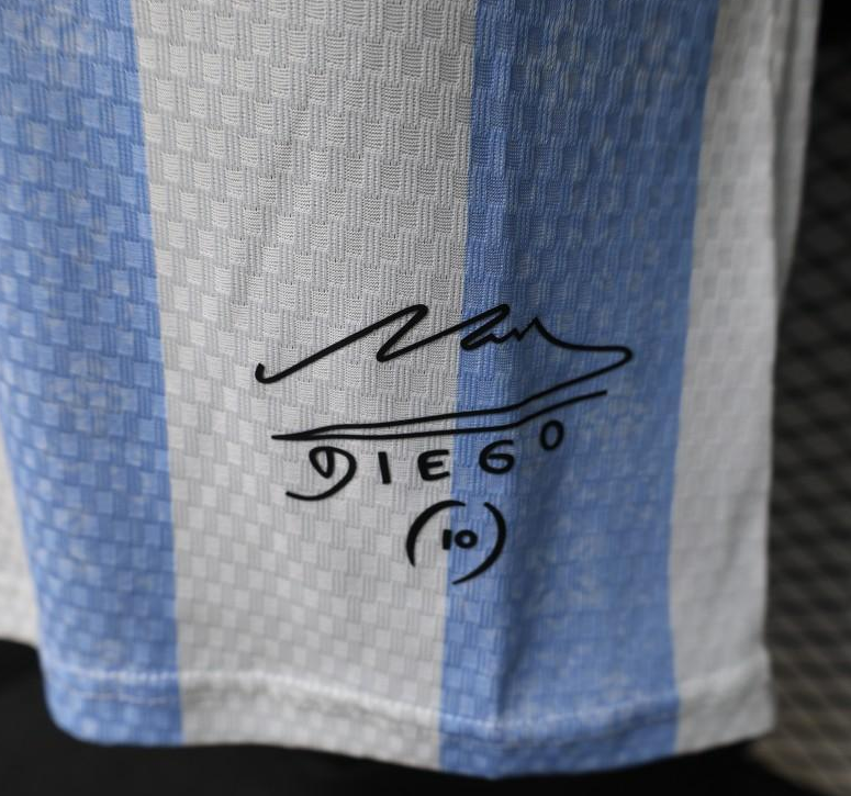 Player Version 2027 Argentina Home White & Light Blue Stripe Maradona Tribute Jersey - Image 8