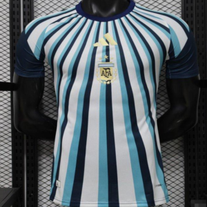 Player Version 2026 Argentina White Light Blue Dark Blue Radial Stripe Special Edition Jersey