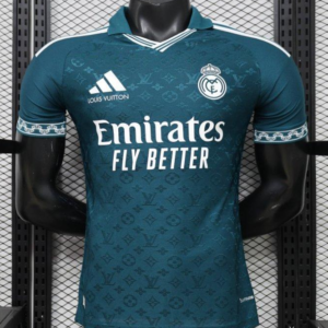 Player Version 2026 Real Madrid × Louis Vuitton Teal LV Monogram Adidas Collab Special Edition Jersey