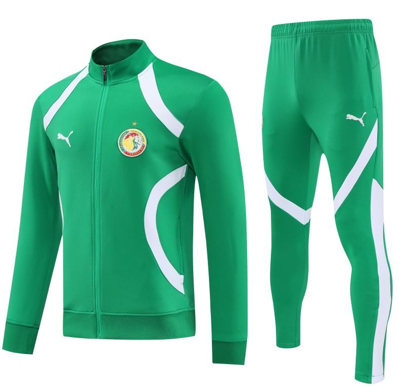 26/27 Senegal Green & White Full Zipper Jacket Tracksuit + Long Pants - Image 7