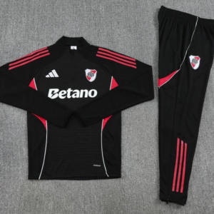 25/26 Riverbed Black Half Zipper Jacket Tracksuit + Long Pants