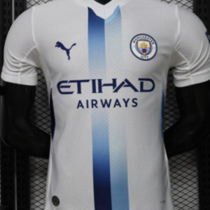 Player Version 26/27 Manchester City White with Blue Stripe Away Jersey
