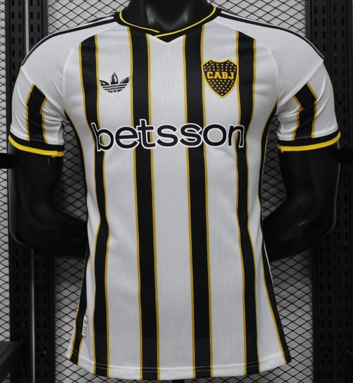 Player Version 26/27 Boca Juniors Away White & Black Vertical Stripes Special Edition Jersey