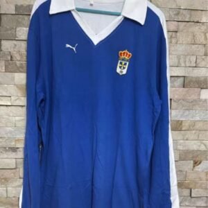 81/82 Real Oviedo  Away Jersey Cotton fabric Long sleeves Retro Version