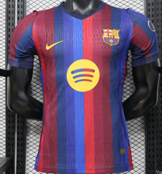 Player Version 26/27 FC Barcelona Deep Blue & Red Stripe Home Jersey
