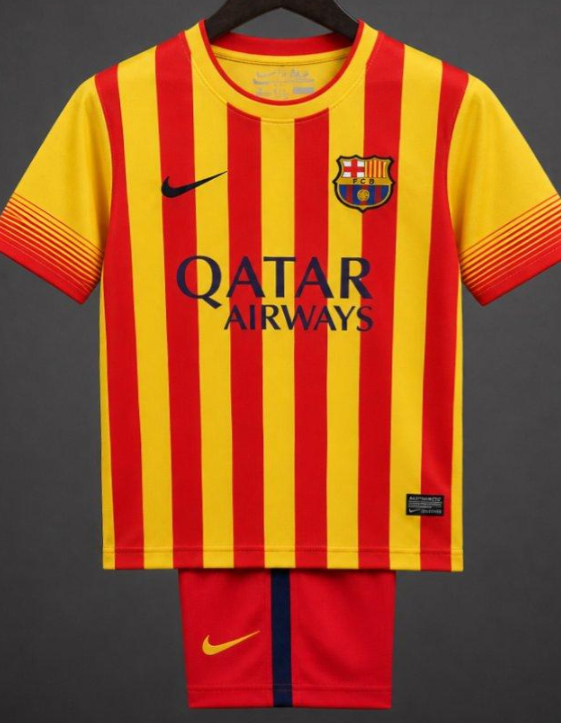Retro Kids 13/14 FC Barcelona Away Jersey - Image 2