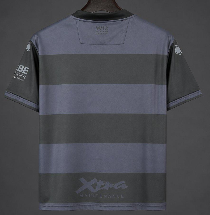 26/27 Queens Park Rangers Black & Dark Grey Stripes Third Jersey - Image 3