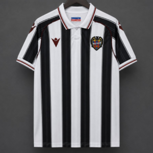 26/27 Levante UD White & Black Stripes Away Jersey