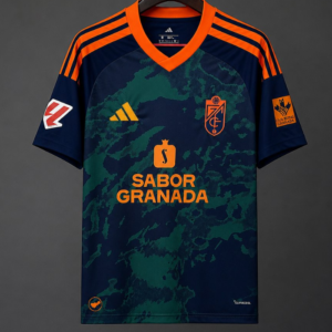 26/27 Granada Away Dark Green Camouflage with Orange Trim Jersey