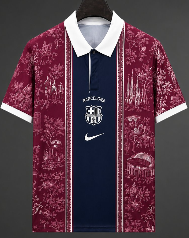 26/27 Barcelona Special Edition Burgundy Polo Collar Jersey