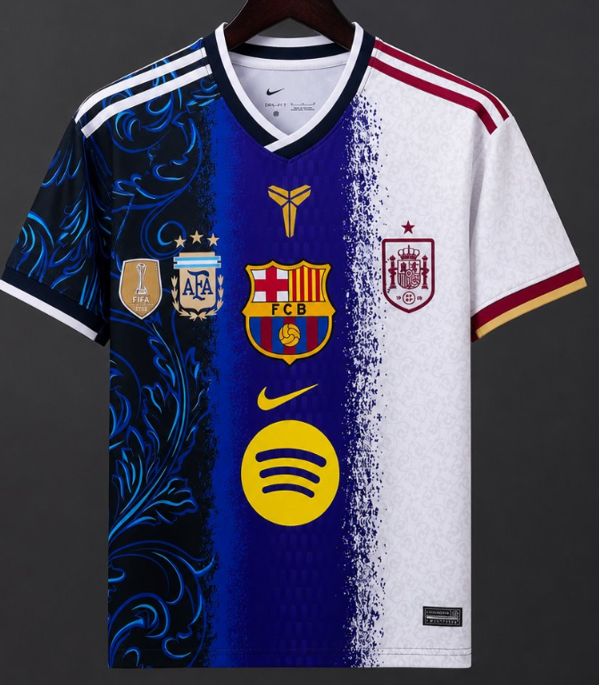 26/27 Messi Career Tribute Argentina × Barcelona × Spain Patchwork Special Fan Edition Jersey