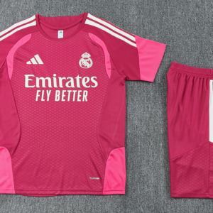 2627 Real Madrid short-sleeved training set - Rose Red