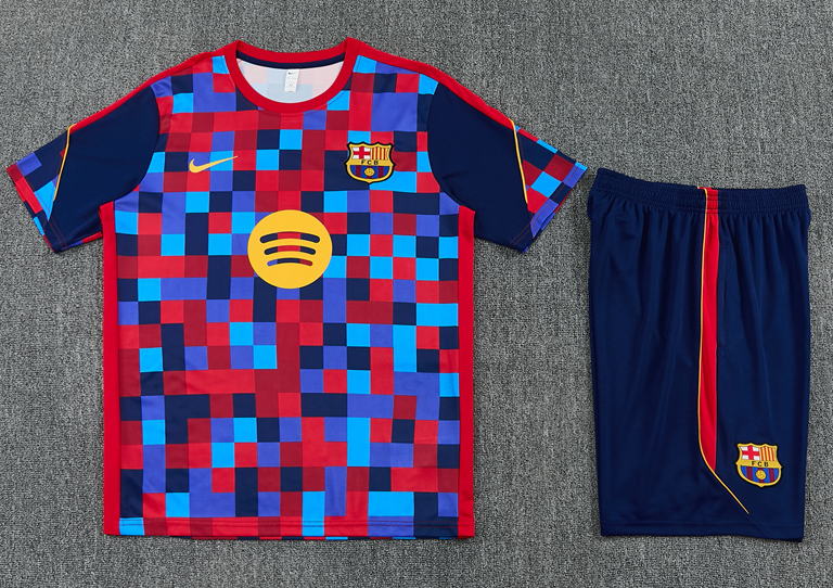 2627 Barcelona Short-Sleeved Training Set - Red and Blue