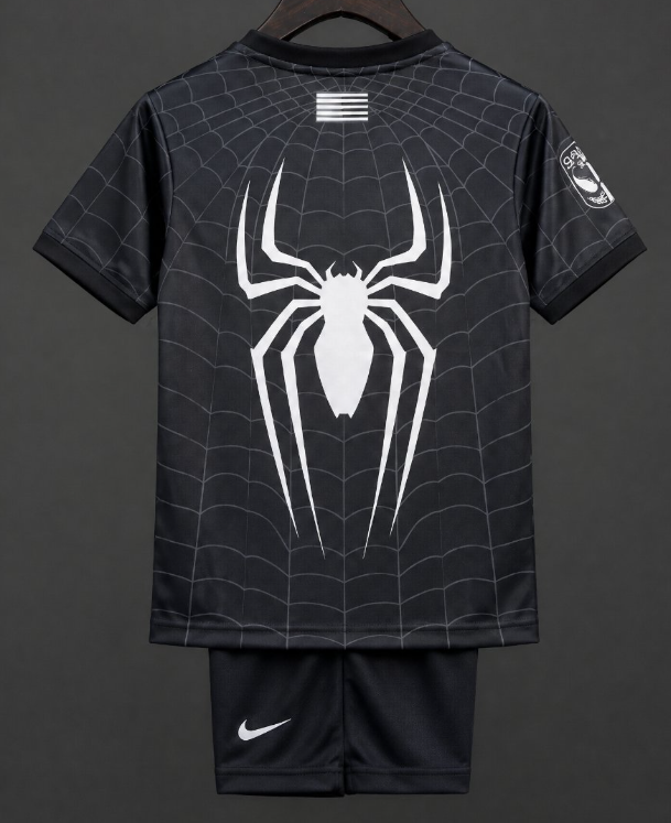 26/27 Kids Barcelona x Spider Man Venom Black Jersey - Image 2